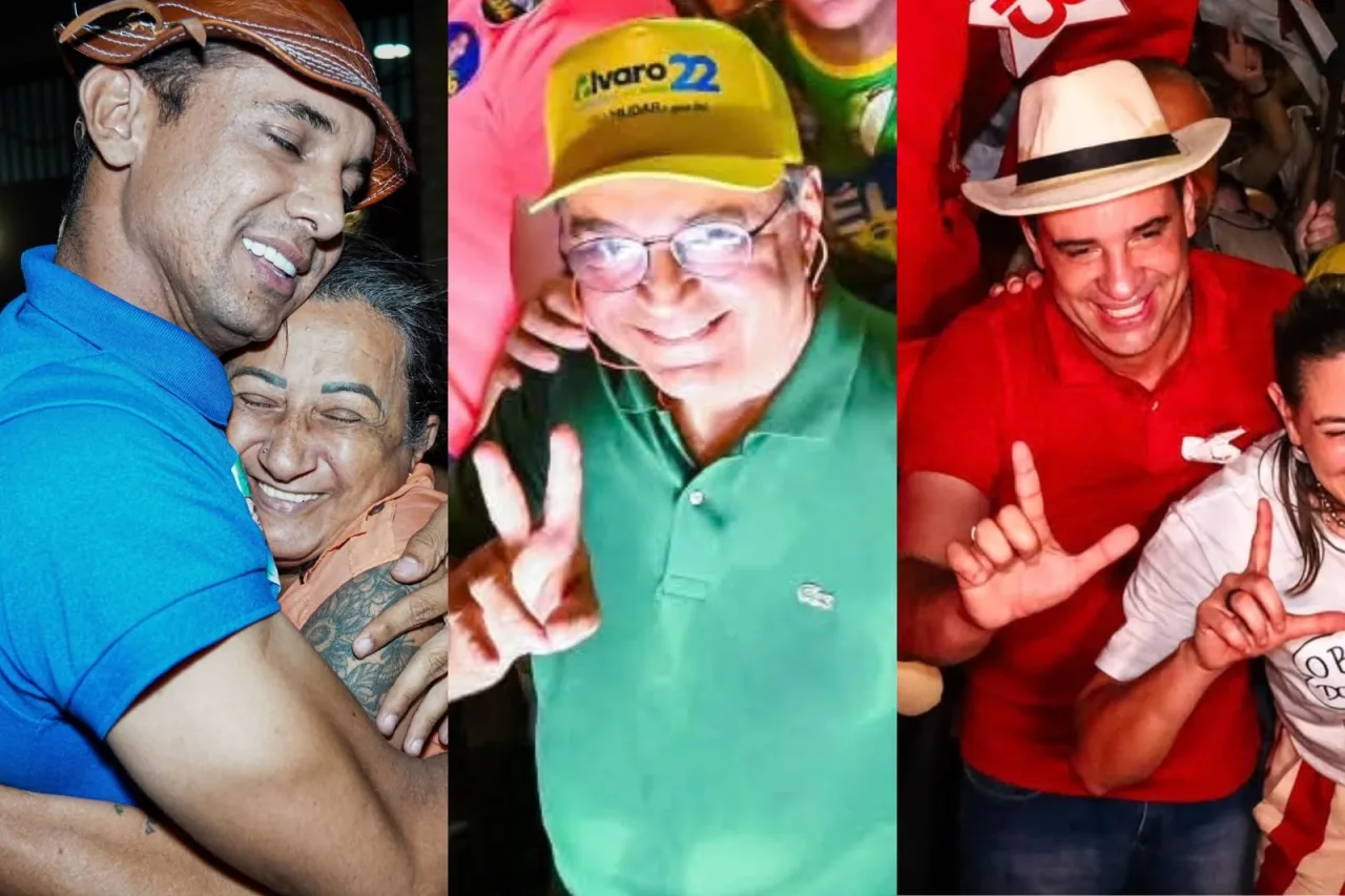 Mobilização de apoiadores em ato de encerramento de campanha eleitoral.