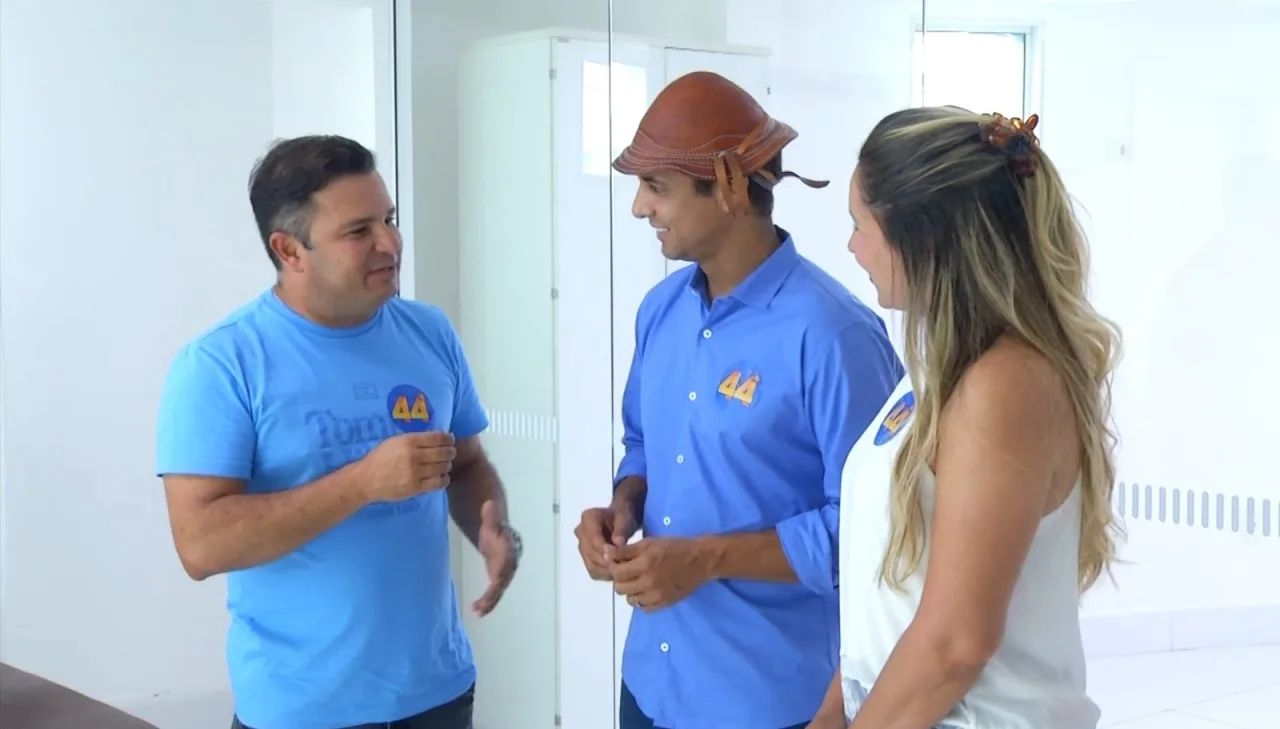 Candidato Allyson Bezerra em estúdio de TV