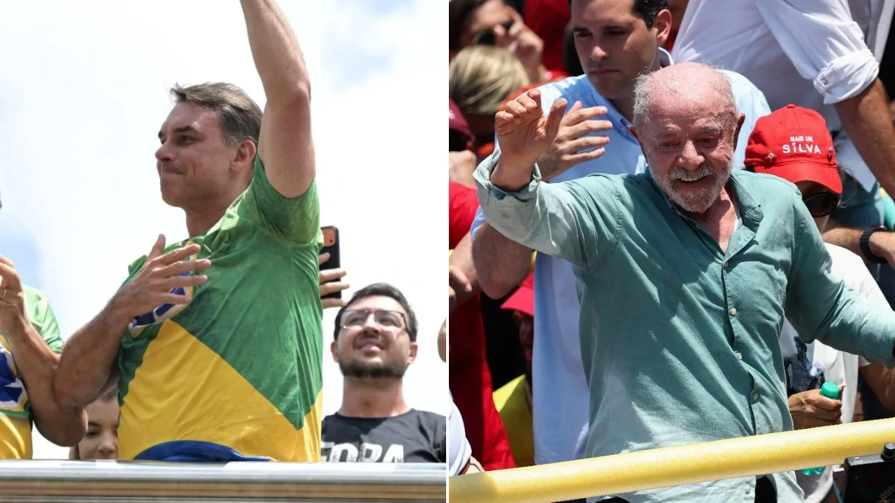 Manifestantes ocupam as ruas em ato político no último dia de campanha eleitoral.
