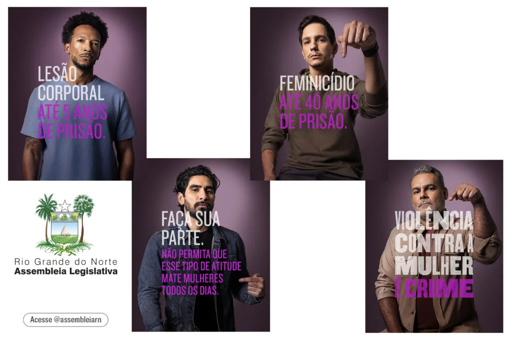 Peça publicitária da campanha da Assembleia Legislativa do Rio Grande do Norte contra a violência doméstica