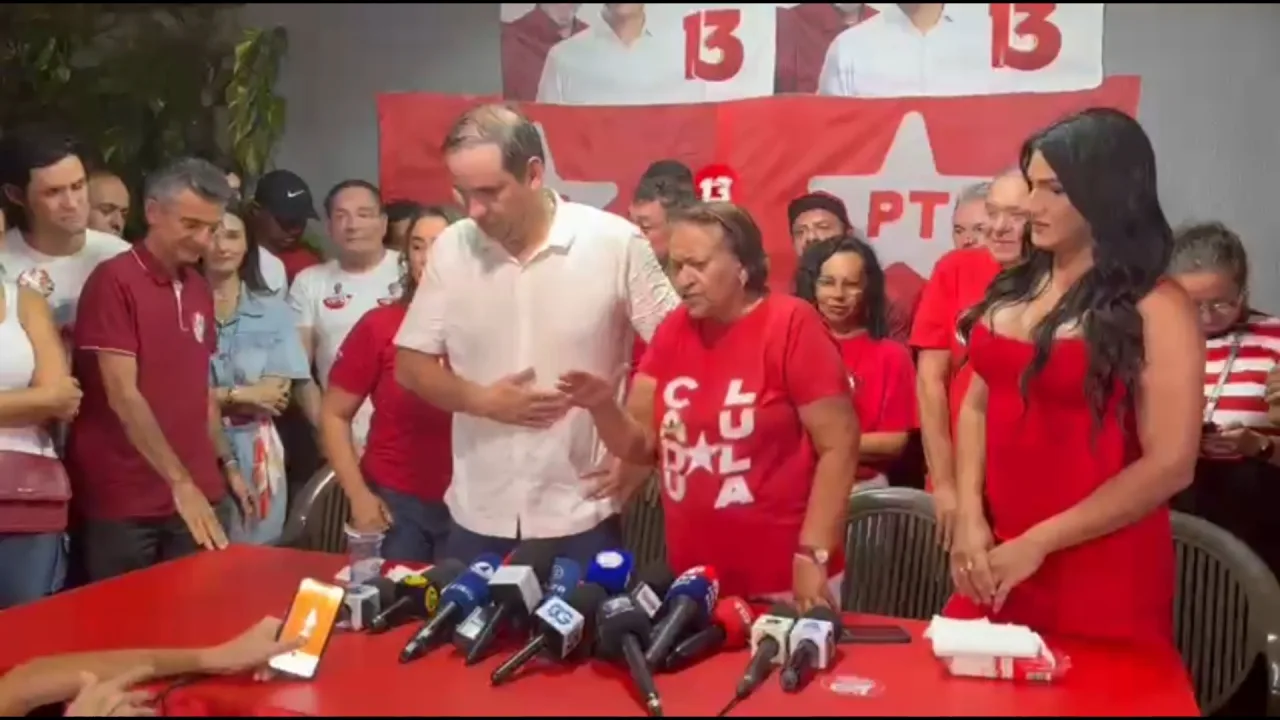 Governadora Fátima Bezerra ao lado de Cadu Xavier em Brasília.
