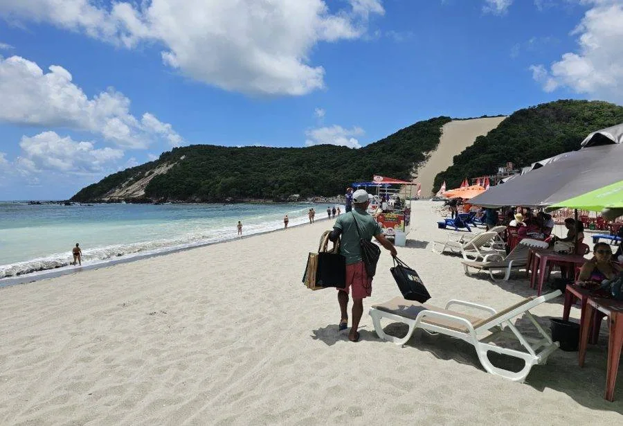 Vista aérea da praia de Ponta Negra em Natal.