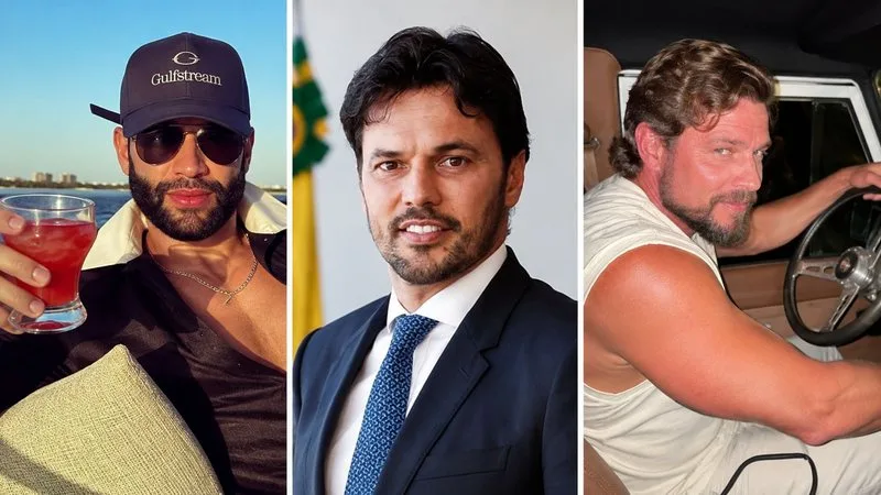 Montagem fotográfica de Gusttavo Lima e Fábio Faria.