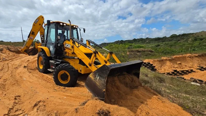 Canteiro de obras no Complexo Penal de Alcaçuz, Rio Grande do Norte.
