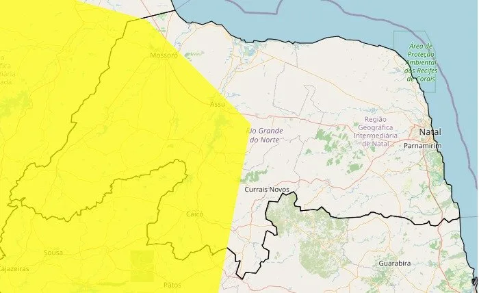 Imagem representativa de tempo seco no Rio Grande do Norte