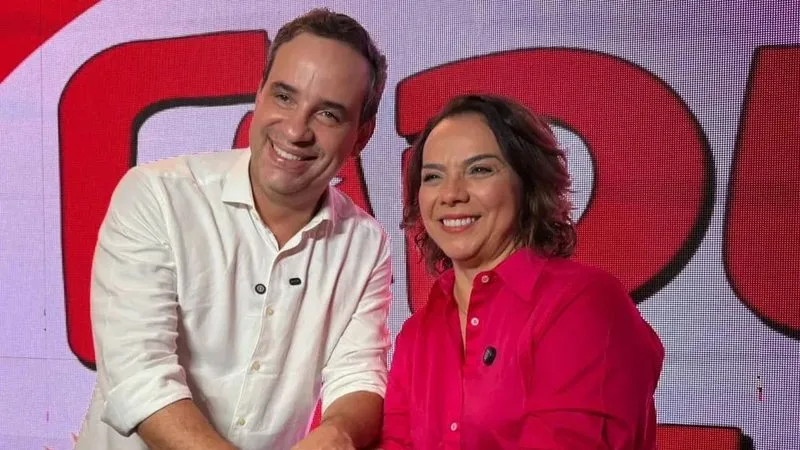 Cadu e Larissa Rosado celebrando o resultado das eleições no Rio Grande do Norte.