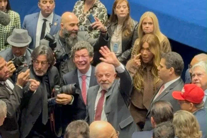 Presidente Luiz Inácio Lula da Silva no Senado Federal durante cerimônia de promulgação de emenda constitucional.