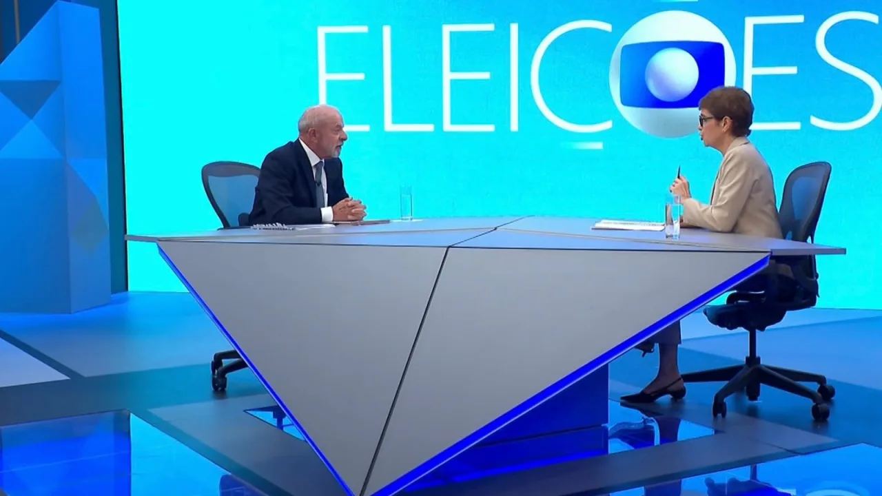 Luiz Inácio Lula da Silva em entrevista à jornalista Renata Lo Prete na TV Globo.