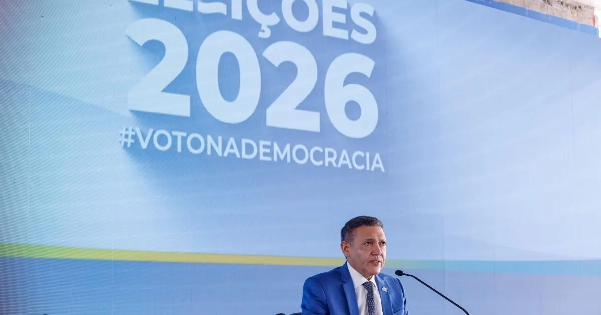 O presidente do TSE, ministro Kassio Nunes Marques, fala em pronunciamento oficial.