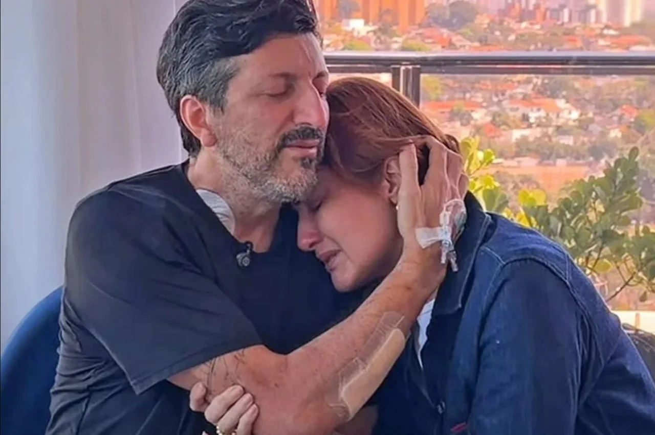 Lito Sousa abraça Mila Seidl