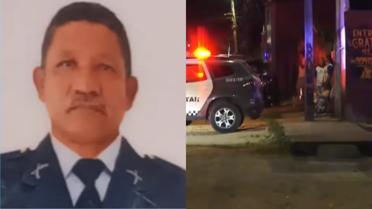Local isolado pela polícia após o assassinato de um sargento da reserva em Parnamirim.