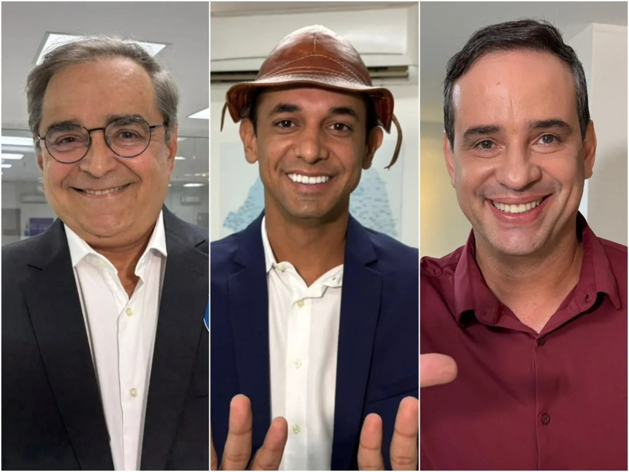 Candidatos ao governo do estado discutem propostas em estúdio de televisão.