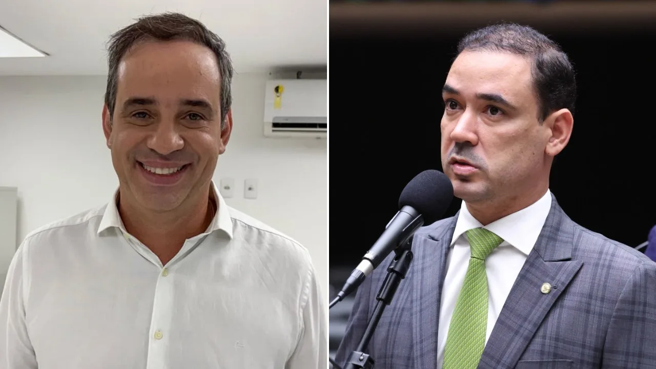 Candidatos Cadu de Lula e Vicentinho Júnior durante campanha eleitoral.